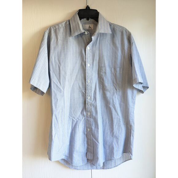 Ketch Men's Blue & White Striped Short Sleeve Button-Down Shirt Size 15.5 - Picture 1 of 5